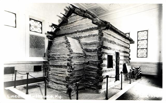 05a Lincoln Cabin nr Hodgenville KT (ppc 1950s)