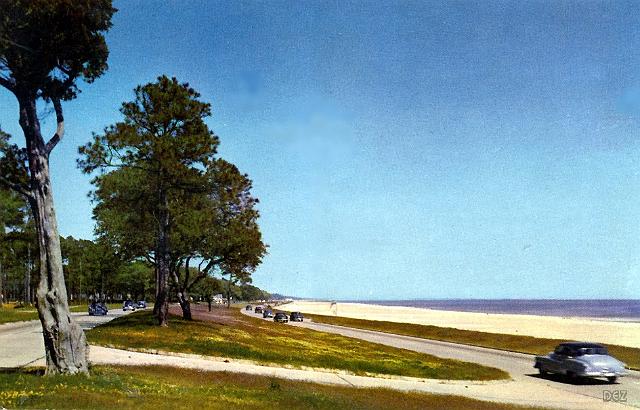 08b Mississippi Gulf Coast, Hwy 90 (ppc 1950s) 